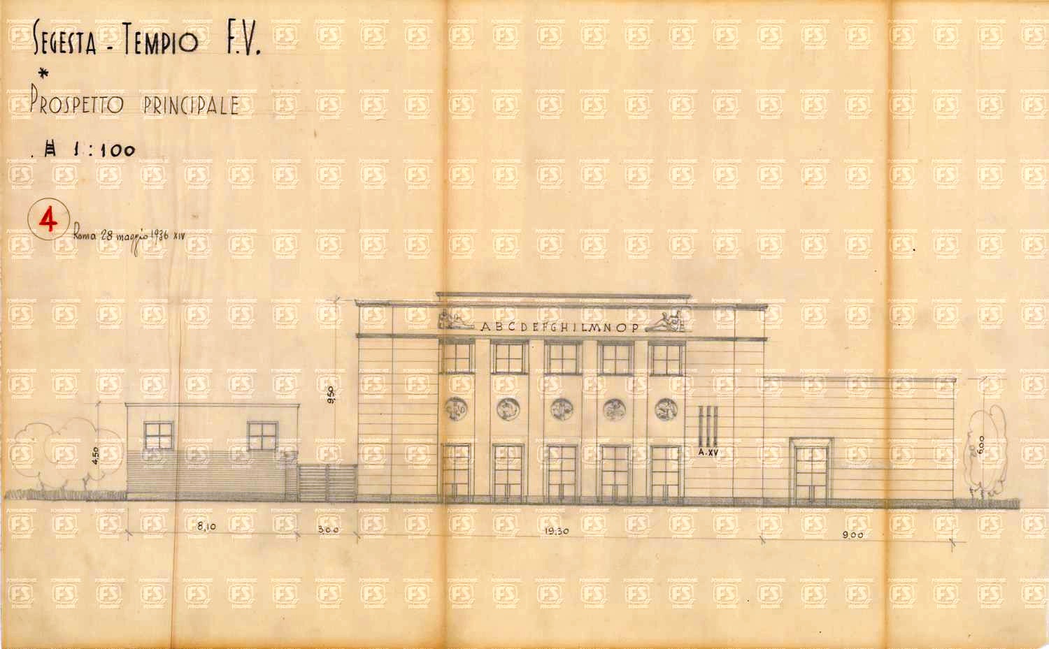 Fabbricato viaggiatori di Segesta Tempio. Roma, FONDAZIONE FS, Archivio architettura, fondo Narducci